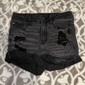 American Eagle Outfitters Black Distressed Jean Shorts